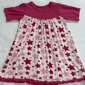 2t Kickee Swing Dress Flamingo Pink Stars